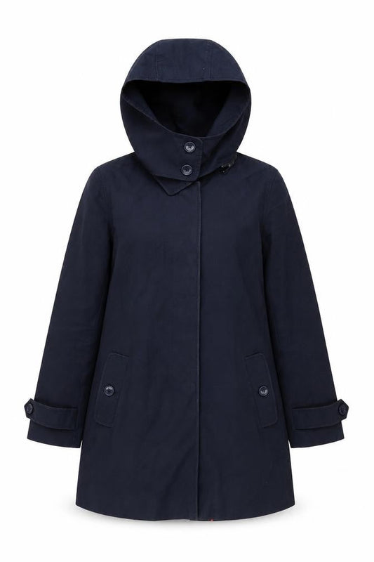 French Connection Womens Blue Trench Coat Coat Size 10 Button