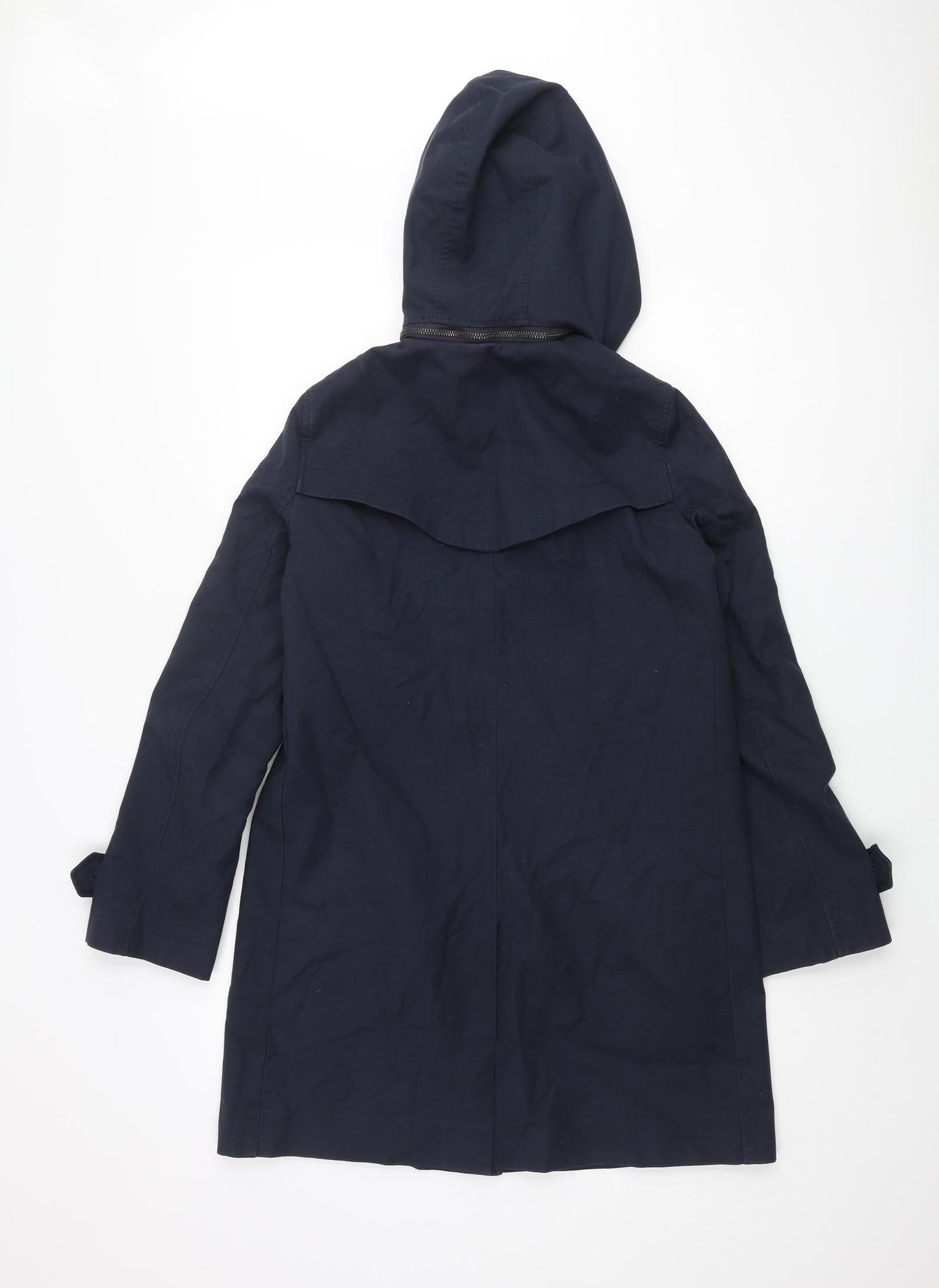 French Connection Womens Blue Trench Coat Coat Size 10 Button