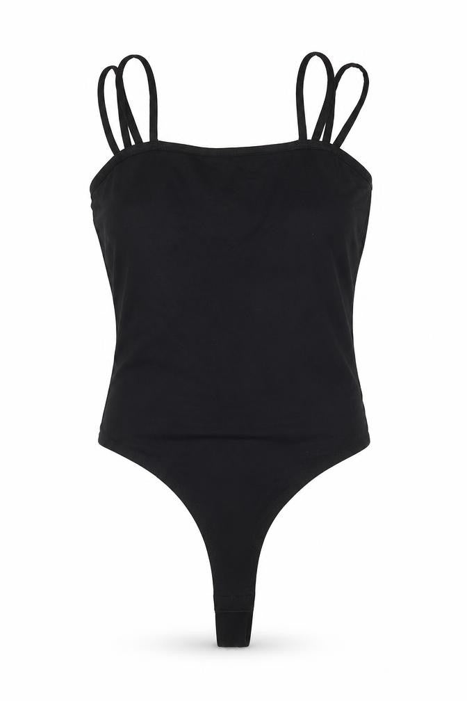 ASOS Womens Black Viscose Bodysuit One-Piece Size 8 Snap