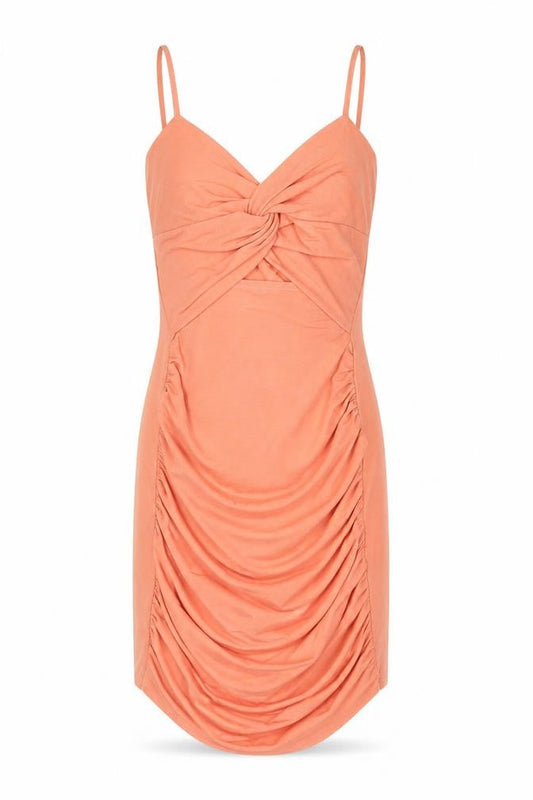 Boohoo Womens Pink Polyester Mini Size 8 Sweetheart Pullover - Rouched Knot Detail