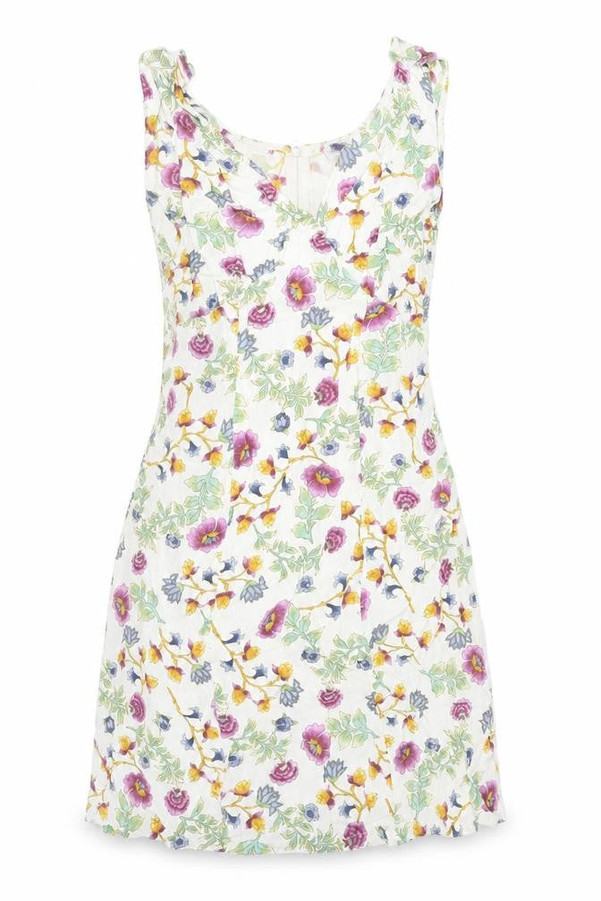 Monsoon Womens Multicoloured Floral Viscose Shift Size 10 V-Neck Zip