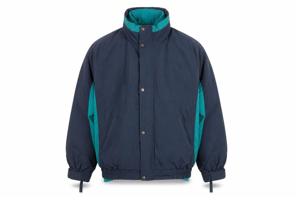 Casual Club Mens Blue Rain Coat Coat Size L Zip - Removable Fleece Lining