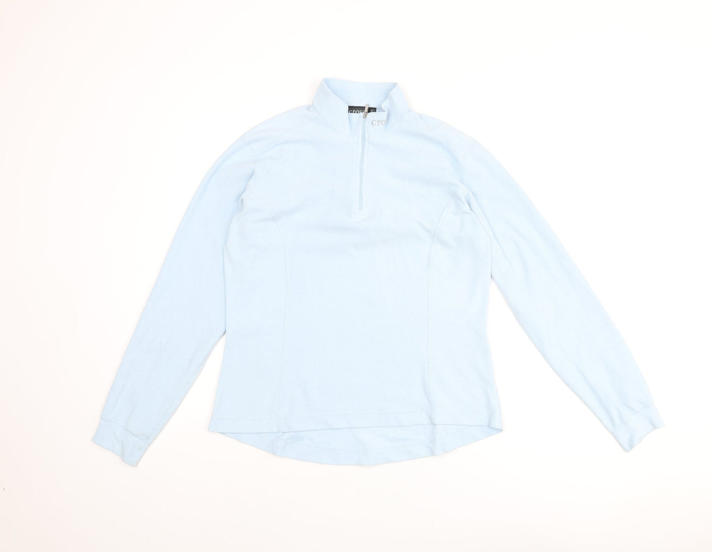 Cross Womens Blue Polyester Pullover Sweatshirt Size 12 Zip