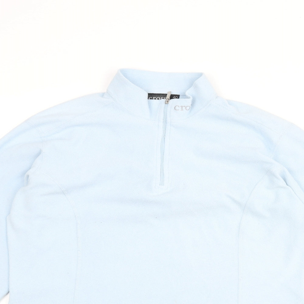 Cross Womens Blue Polyester Pullover Sweatshirt Size 12 Zip