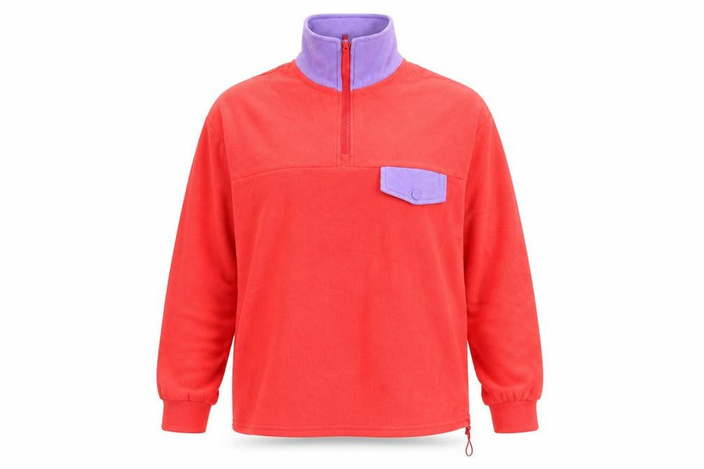 Only Womens Red Polyester Pullover Sweatshirt Size S Zip - Drawstring Hem
