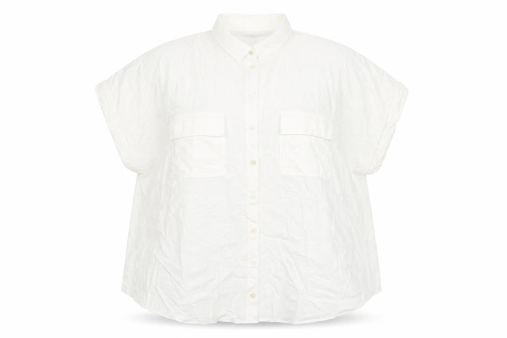 Marks & Spencer Womens White Viscose Basic Button-Up Size 22 Collared
