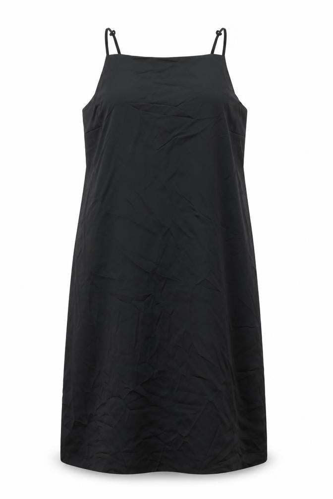 Marks & Spencer Womens Black Polyester Slip Dress Size 22 Square Neck Pullover