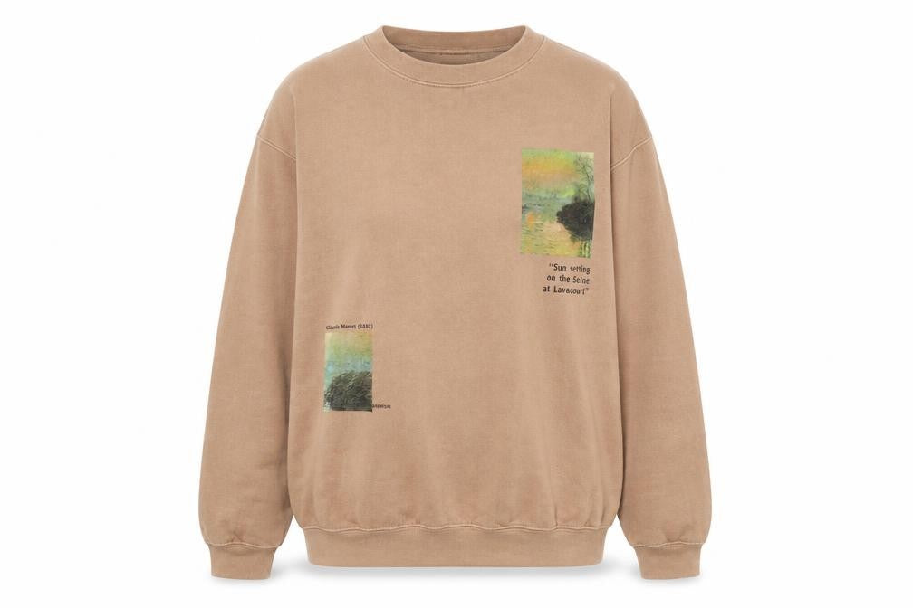 Modern Native Womens Pink Polyester Pullover Sweatshirt Size M Pullover - Claude Monet