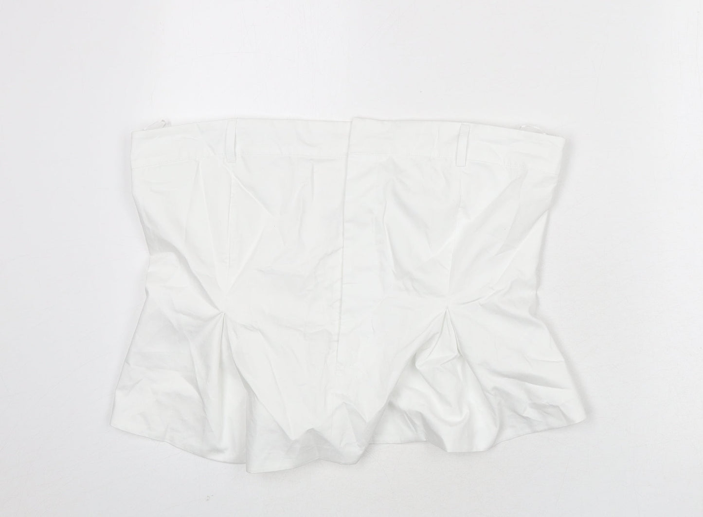 Zara Womens White Cotton Cropped T-Shirt Size 2XL Off the Shoulder - Shirt Look