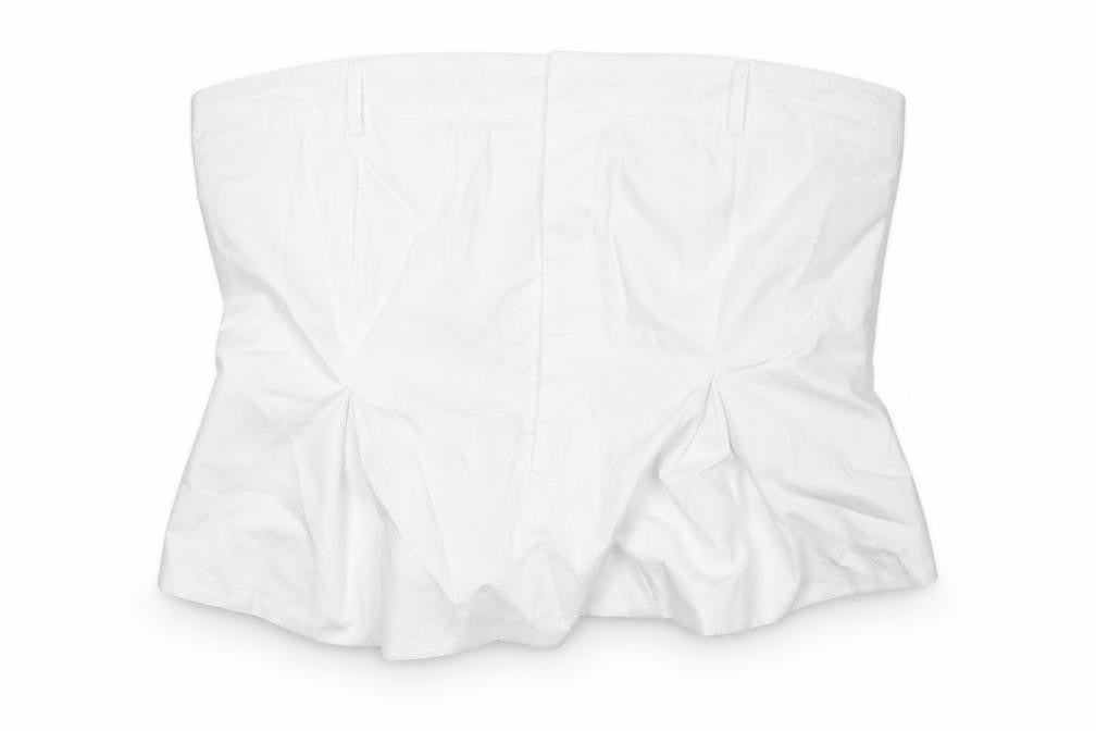 Zara Womens White Cotton Cropped T-Shirt Size 2XL Off the Shoulder - Shirt Look