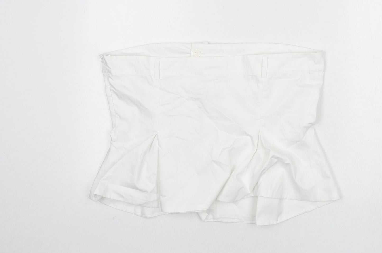 Zara Womens White Cotton Cropped T-Shirt Size 2XL Off the Shoulder - Shirt Look