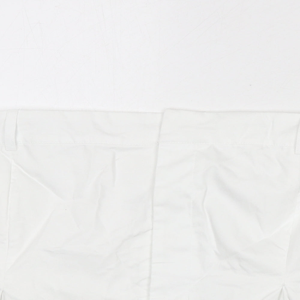 Zara Womens White Cotton Cropped T-Shirt Size 2XL Off the Shoulder - Shirt Look
