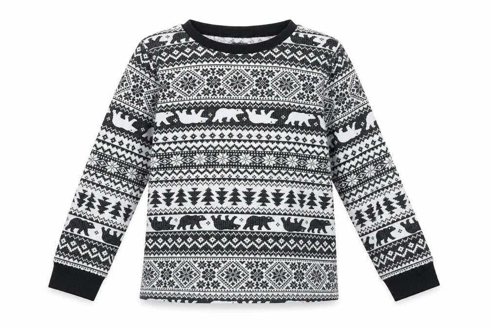 Studio Boys Grey Fair Isle Polyester Pyjama Top Size 6-7 Years Pullover - Christmas, Polar Bears