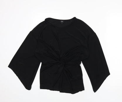 river is Womens Black Polyester Basic Blouse Size 10 Round Neck