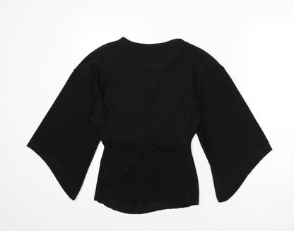 river is Womens Black Polyester Basic Blouse Size 10 Round Neck