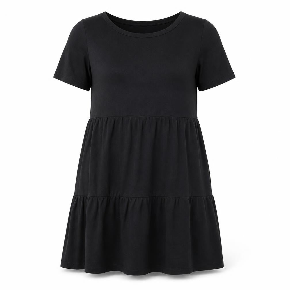 VERO MODA Womens Black Modal A-Line Size M Round Neck Pullover