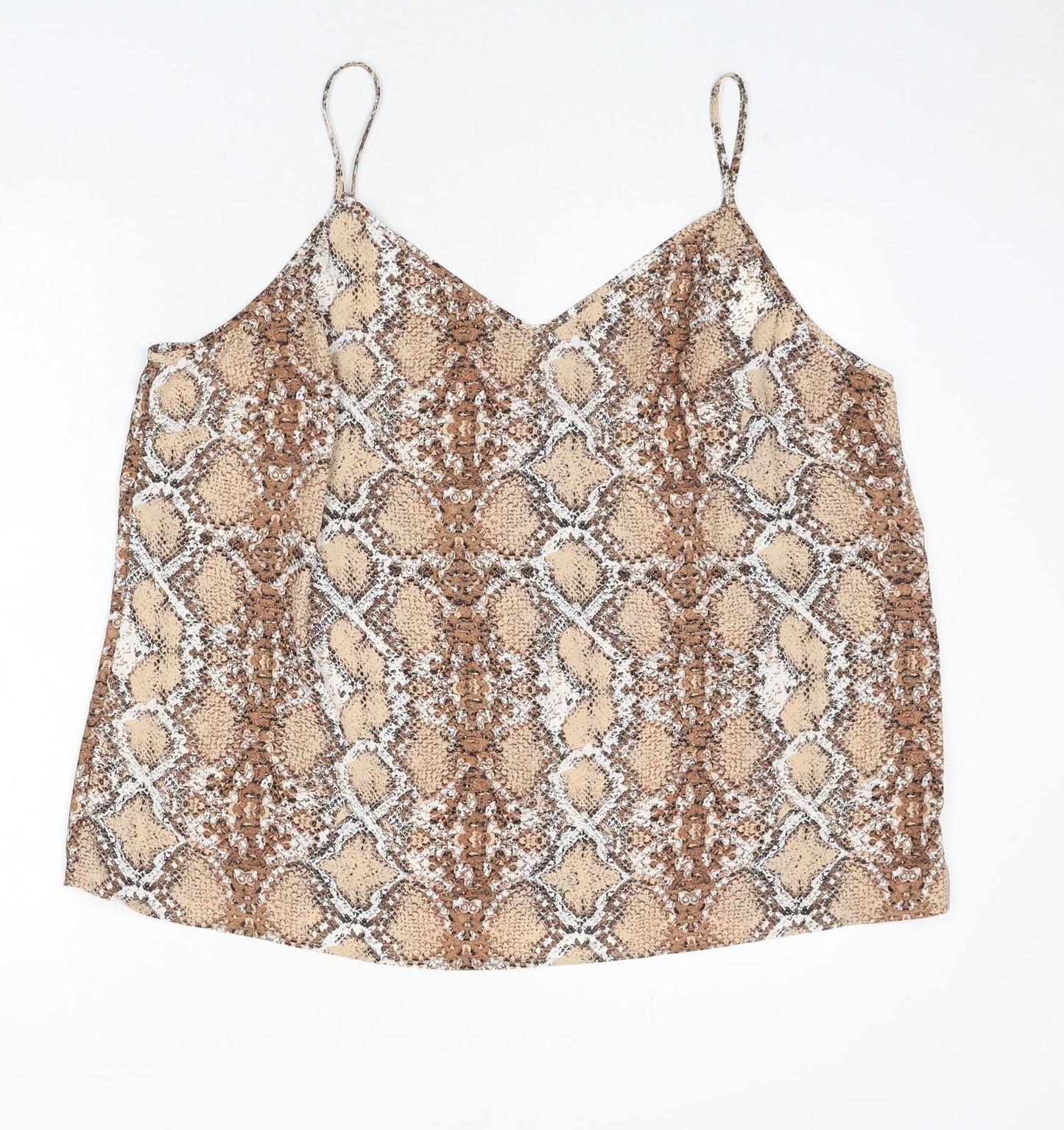 marks Womens Multicoloured Animal Print Polyester Camisole Tank Size 22 V-Neck - Snake Skin Print