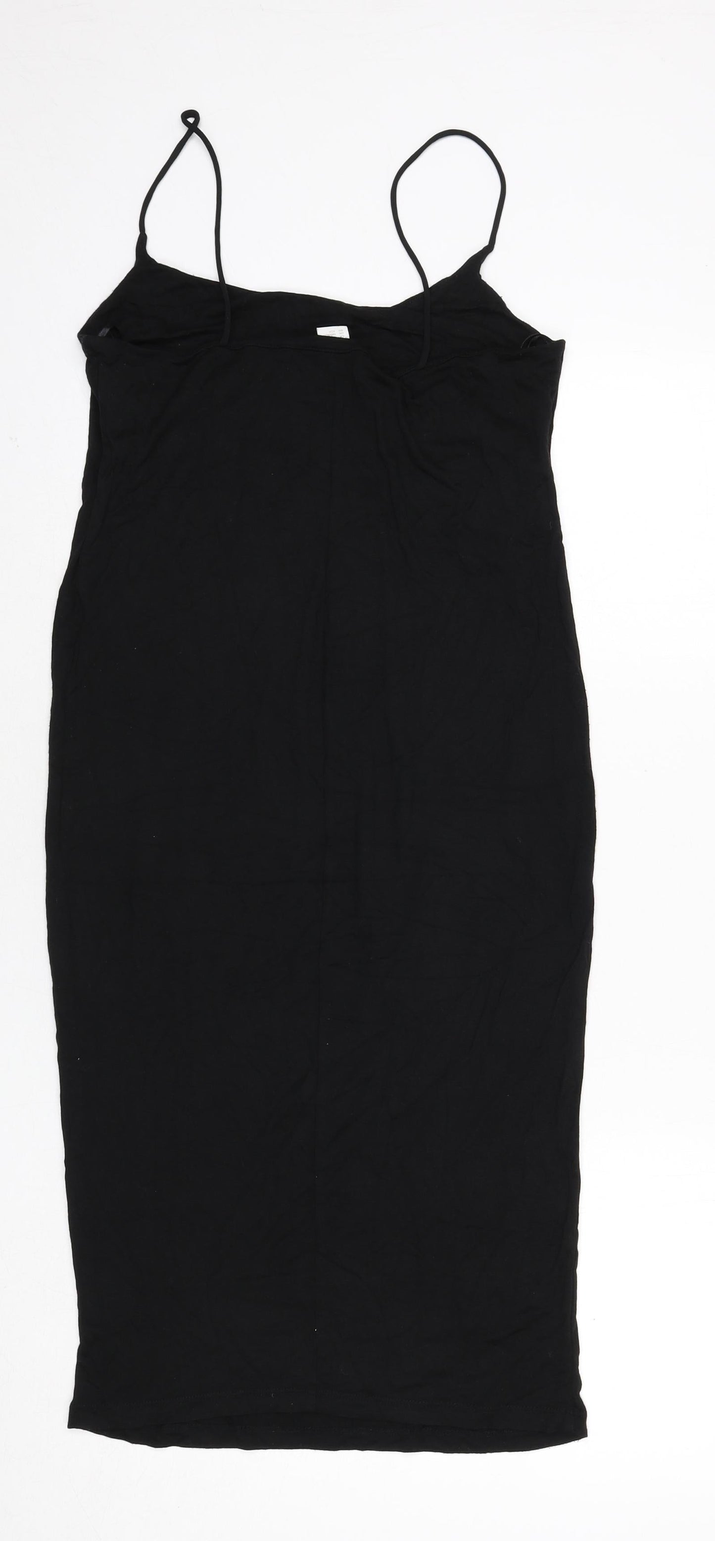 H&M Womens Black Viscose Bodycon Size XS Scoop Neck Pullover