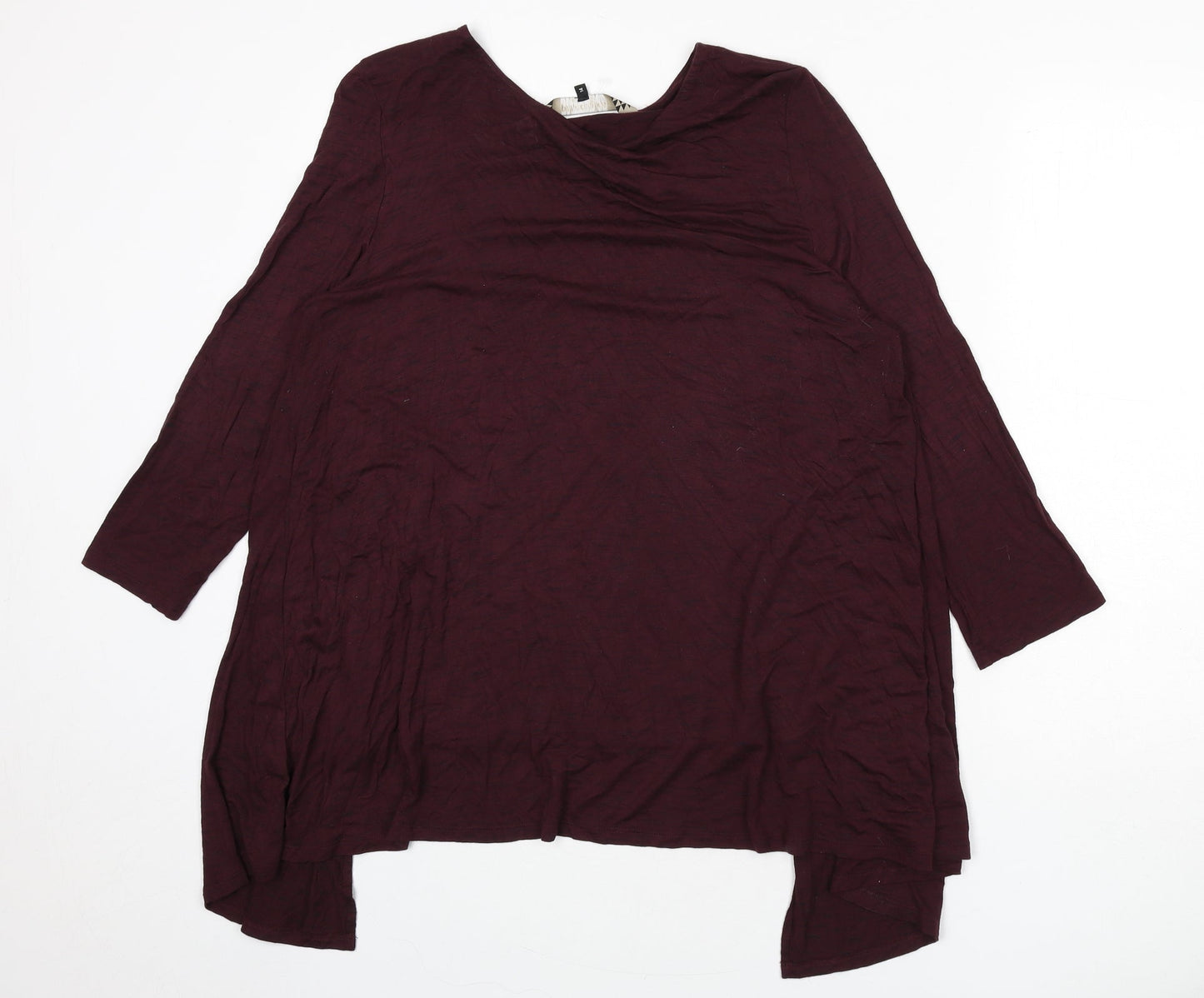 Principles Womens Red Viscose Basic T-Shirt Size 14 Round Neck