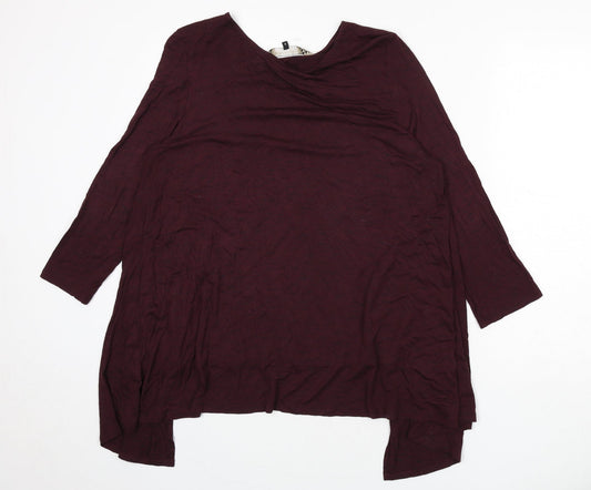 Principles Womens Red Viscose Basic T-Shirt Size 14 Round Neck