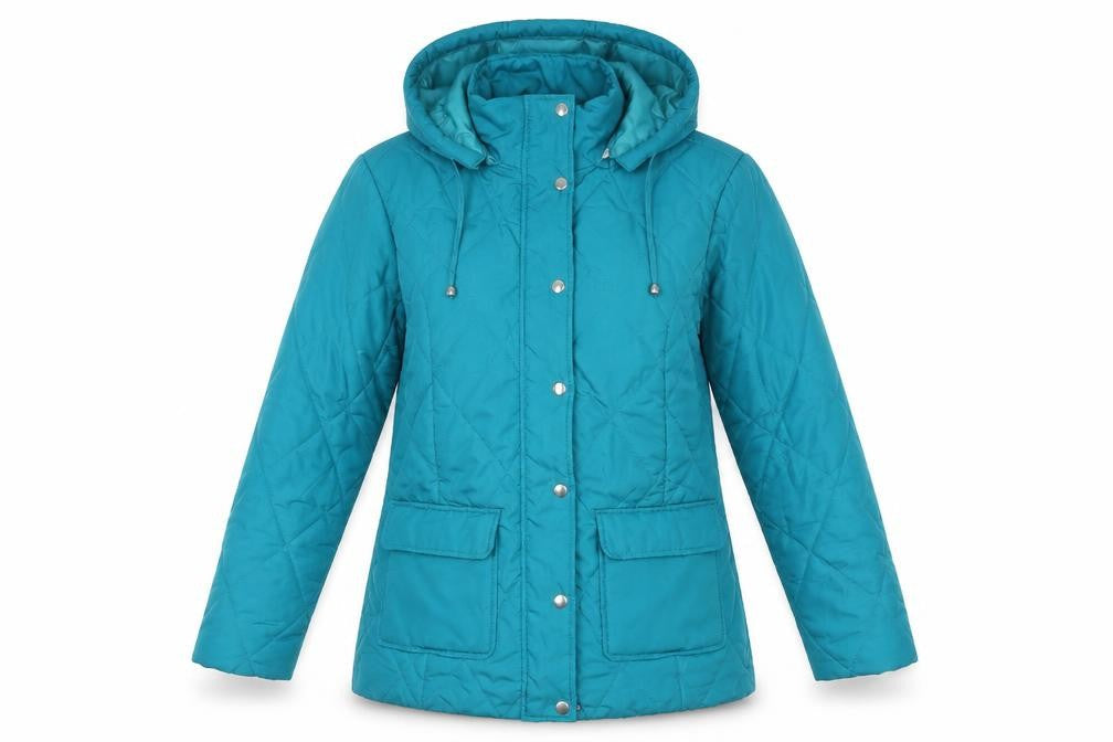 Damart Womens Blue Quilted Jacket Size 10 Zip - Size 10-12