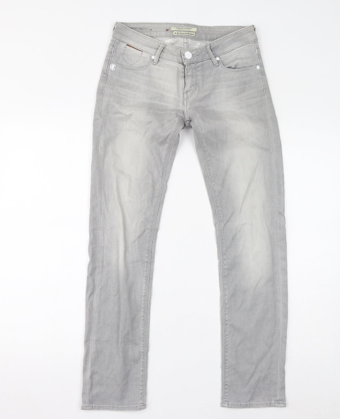 Maison Scotch Womens Grey Cotton Skinny Jeans Size 25 in L30 in Regular Zip