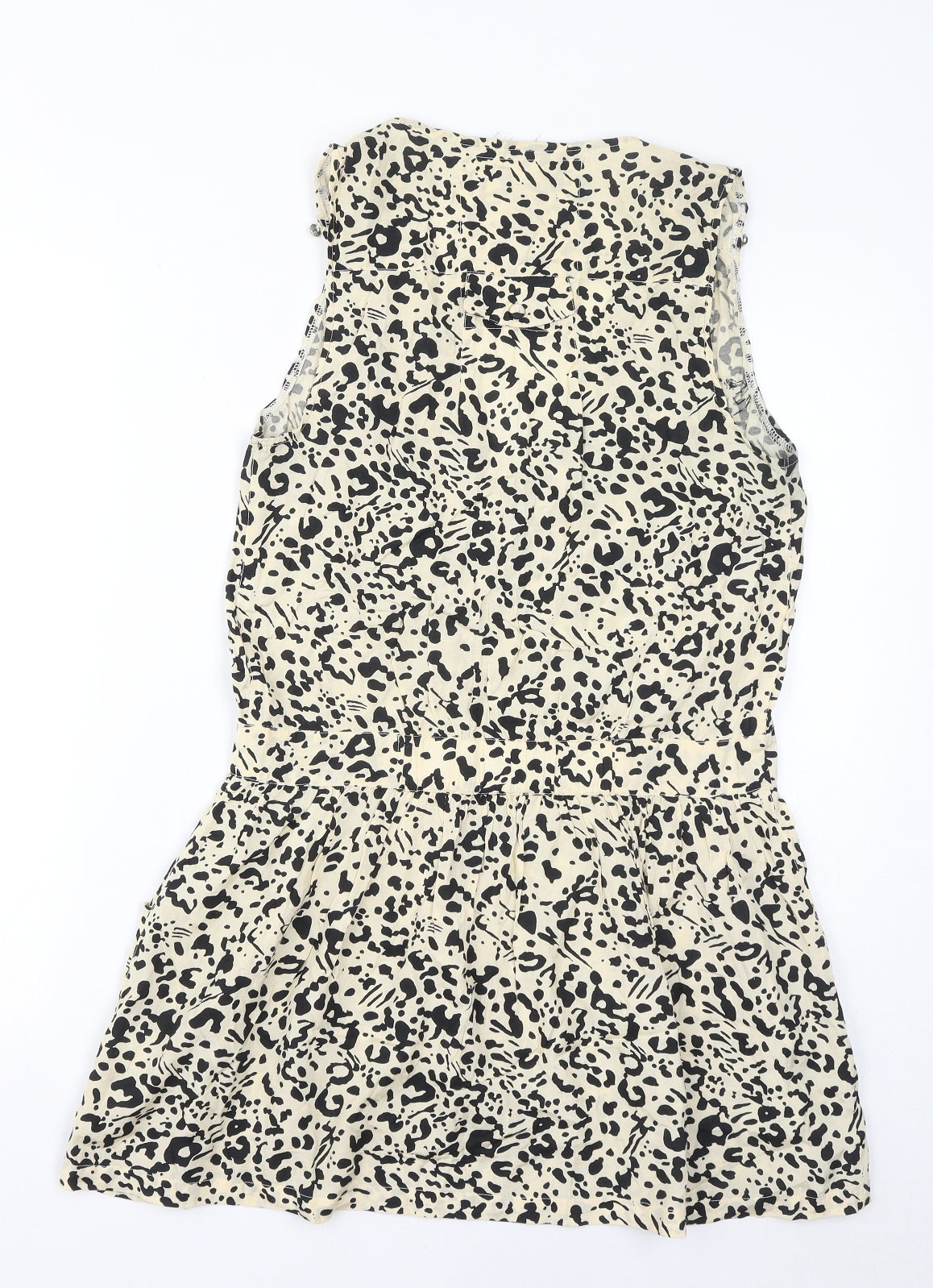 River Island Womens Brown Animal Print Viscose Tank Dress Size 10 V-Neck Pullover - Beads, Leopard Print