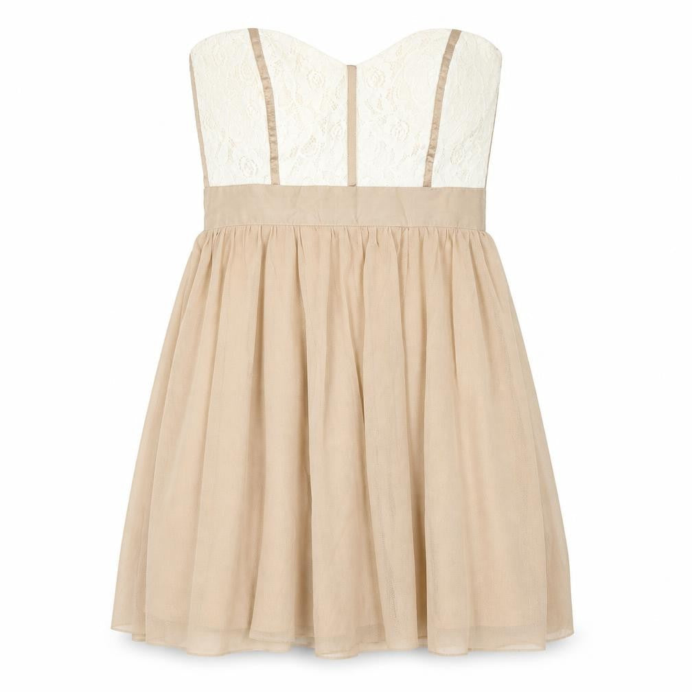 ASOS Womens Beige Cotton Mini Size 10 Sweetheart Zip