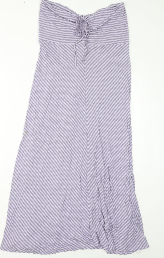 California Womens Purple Striped Viscose Maxi Size L Off the Shoulder Pullover