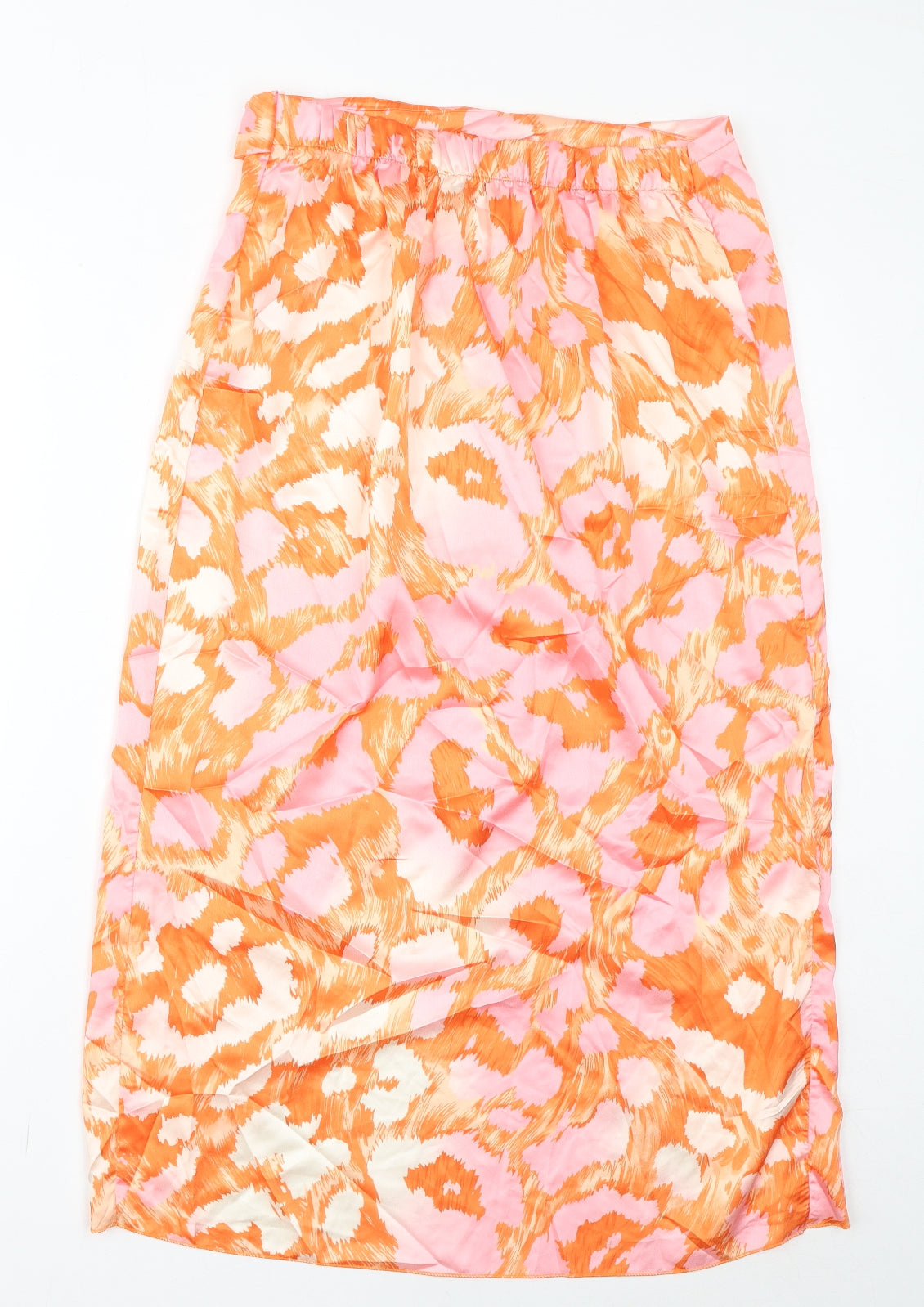 Quiz Womens Orange Geometric Polyester A-Line Skirt Size M Tie