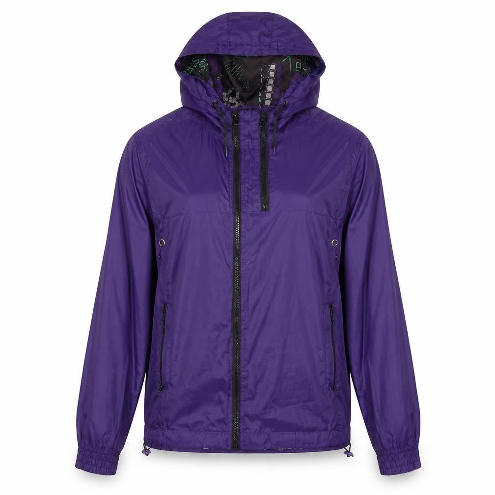 Bershka Womens Purple Rain Coat Coat Size M Zip