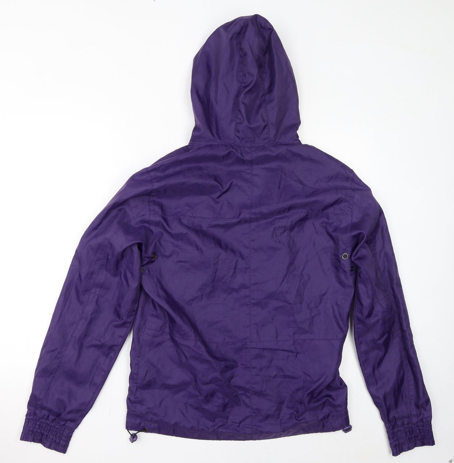Bershka Womens Purple Rain Coat Coat Size M Zip