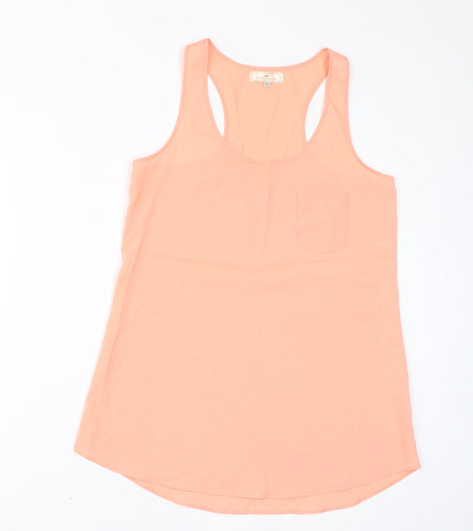 River Island Womens Orange Polyester Basic Tank Size 10 Round Neck