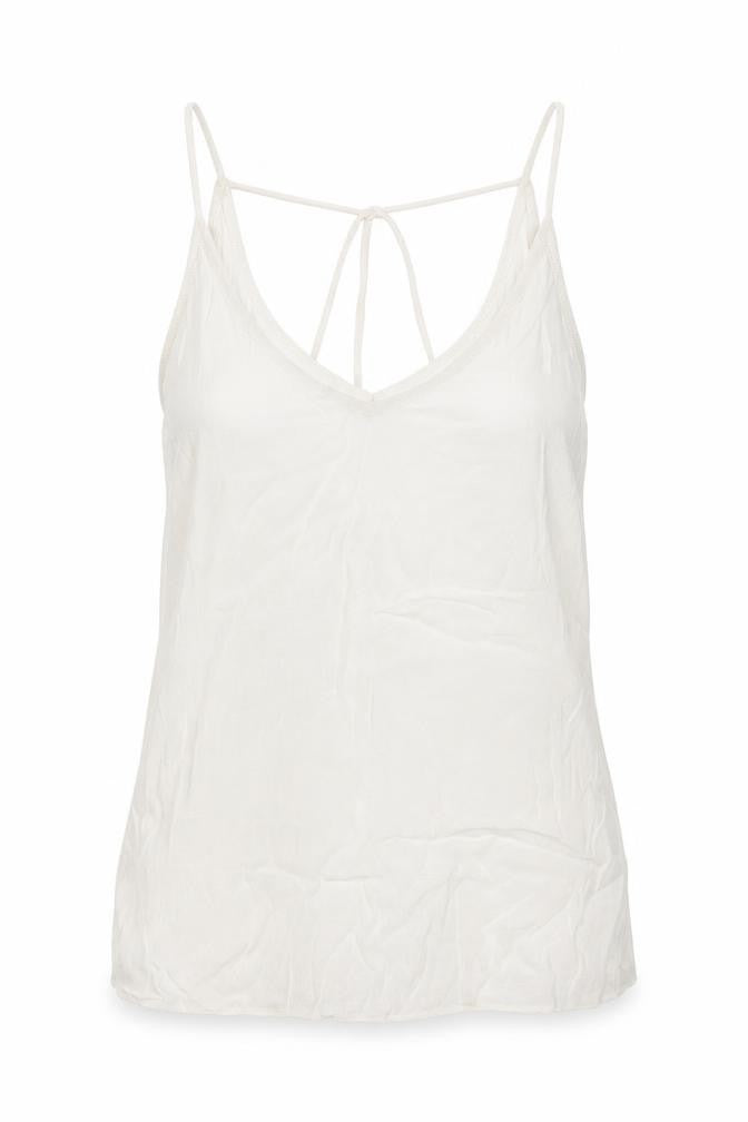 New Look Womens White Viscose Basic Tank Size 8 V-Neck