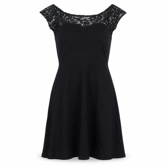 New Look Womens Black Cotton A-Line Size 10 Square Neck Pullover