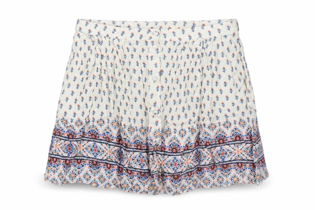 New Look Womens White Floral Viscose Mini Skirt Size 8 Button