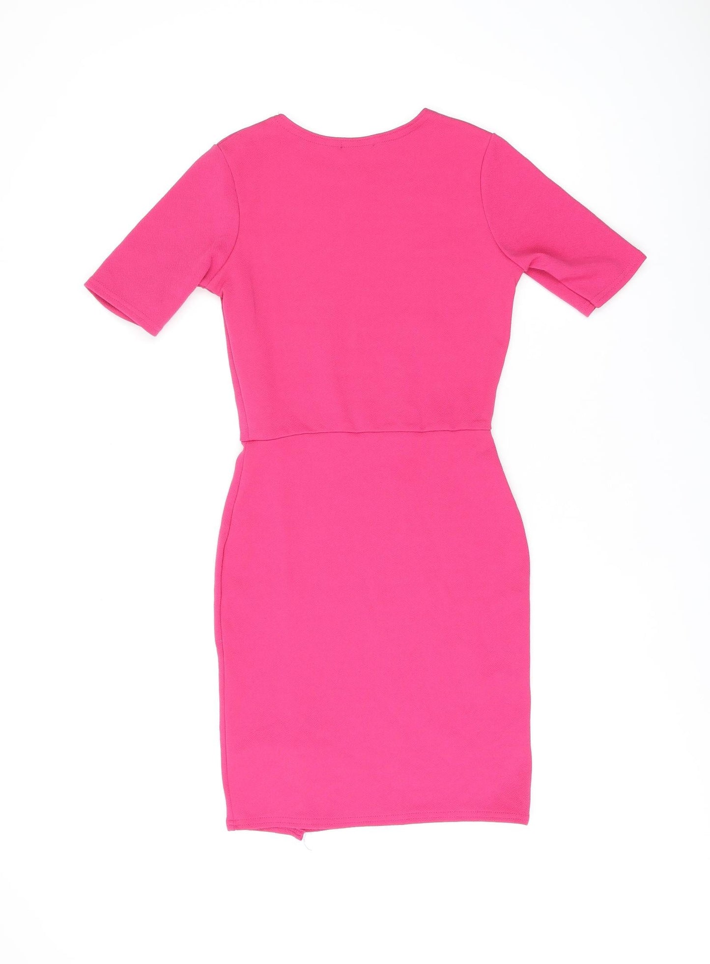 Nasty Gal Womens Pink Polyester Bodycon Size 6 Round Neck Pullover