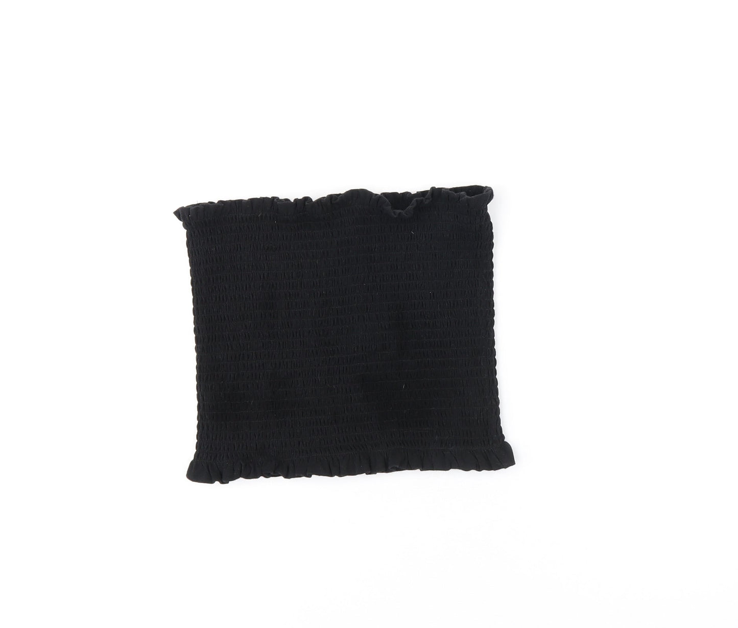 H&M Womens Black Cotton Cropped T-Shirt Size M Off the Shoulder