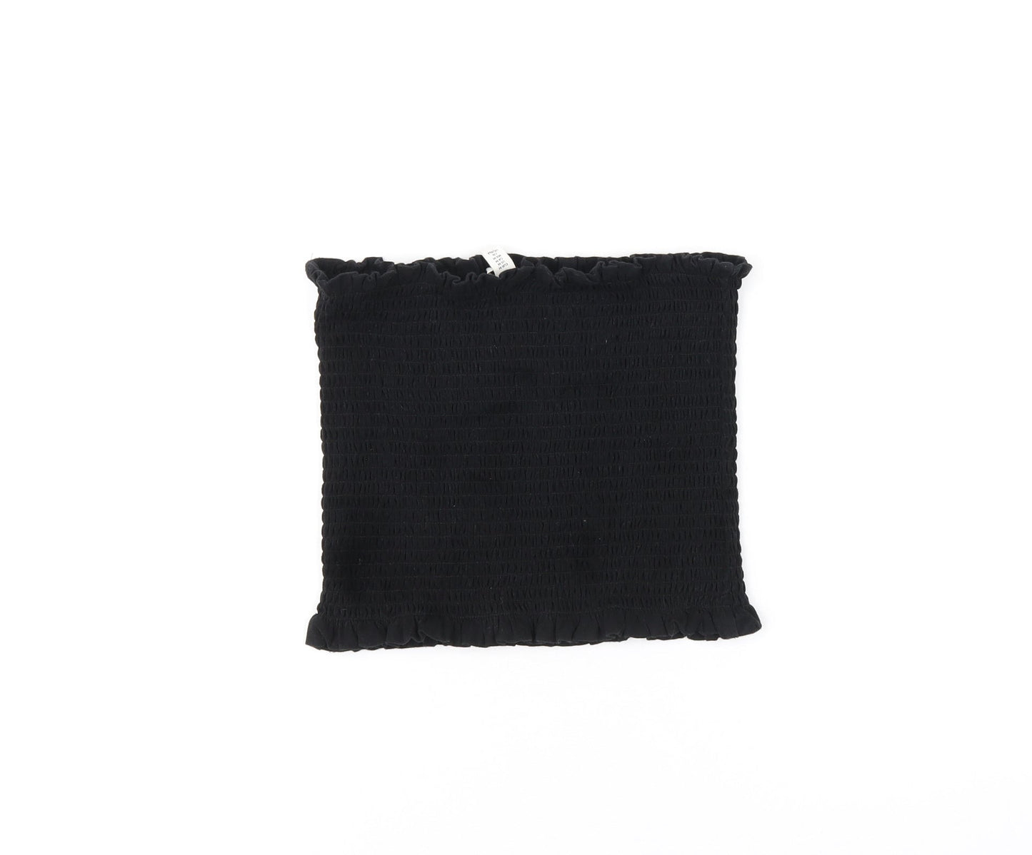 H&M Womens Black Cotton Cropped T-Shirt Size M Off the Shoulder