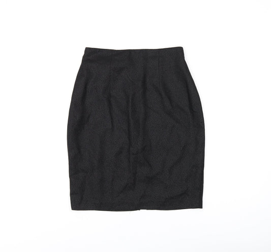 Avi Tenzer Womens Black Polyester Straight & Pencil Skirt Size 6 Zip