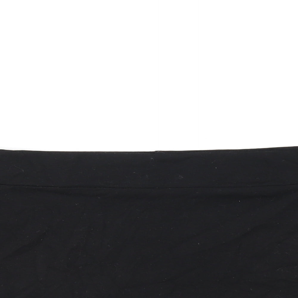 ASOS Womens Black Cotton Cropped T-Shirt Size 16 Off the Shoulder