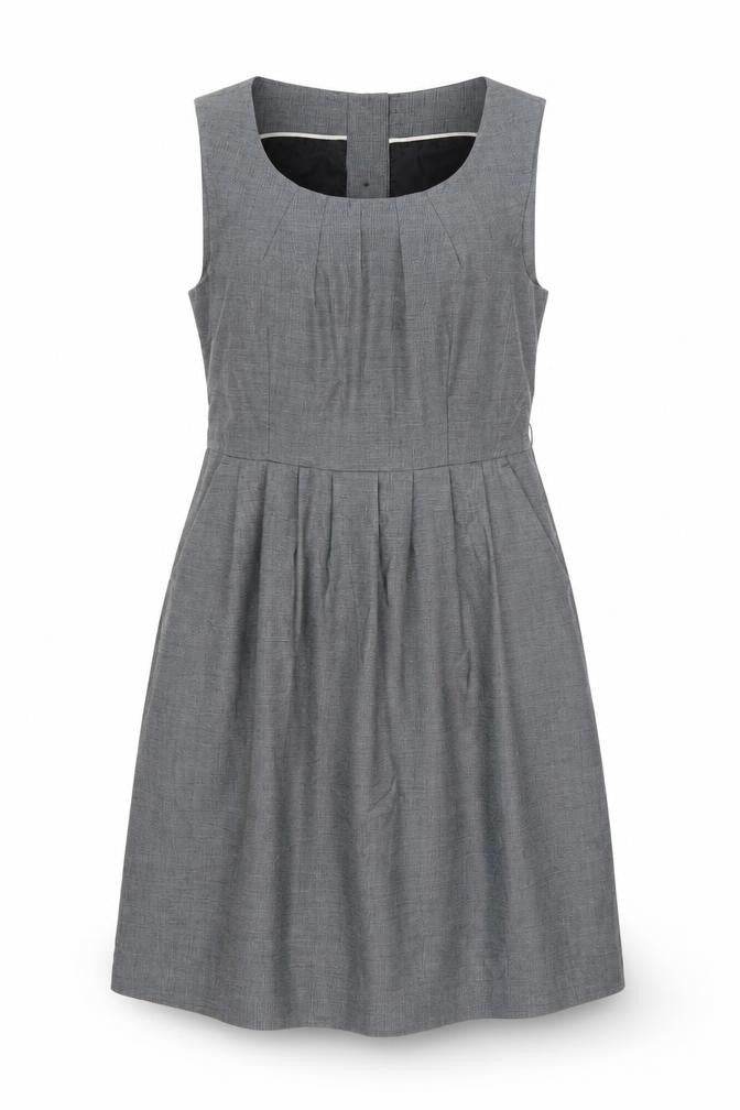 H&M Womens Grey Polyester A-Line Size 14 Round Neck Zip