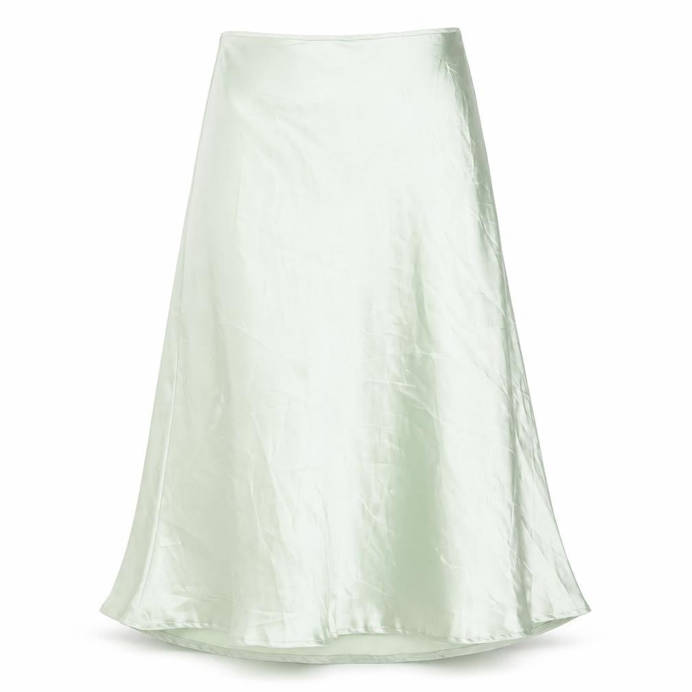 Flounce Womens Green Polyester Flare Skirt Size 6 Zip