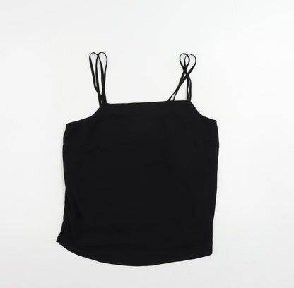 Marks & Spencer Womens Black Polyester Camisole Tank Size 12 Square Neck