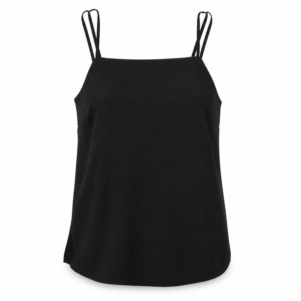 Marks & Spencer Womens Black Polyester Camisole Tank Size 12 Square Neck