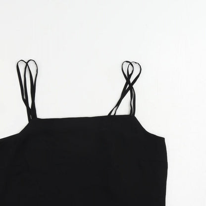 Marks & Spencer Womens Black Polyester Camisole Tank Size 12 Square Neck