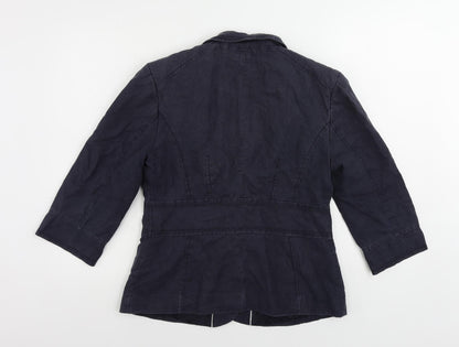 Next Womens Blue Jacket Blazer Size 14 Button
