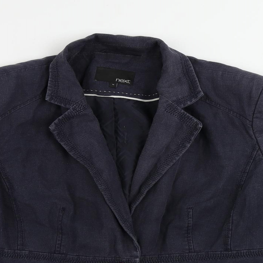 NEXT Womens Blue Jacket Blazer Size 14 Button