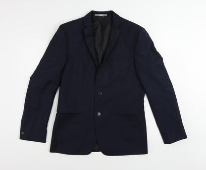 Additional front view of Red Herring men’s blue polyester jacket suit jacket, size 38, regular
