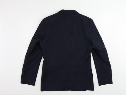 Back view of Red Herring men’s blue polyester jacket suit jacket, size 38, regular